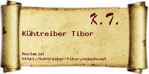 Kühtreiber Tibor névjegykártya