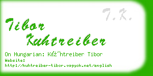 tibor kuhtreiber business card